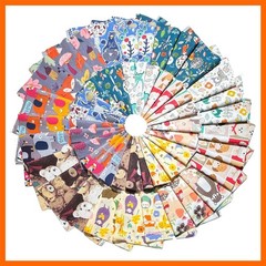 100% Cotton Fabric Bundle Quilt Squares 5”x5”, Animal Patterns Charm Packs …