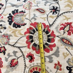 Waverly Siren Song Cotton Slub Red Jacobean Floral Paisley Vine Fabric 24×55
