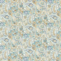Mill Creek GRESHAM Paisley STONE BLUE Cotton Drapery Pillow Sewing Fabric BTY
