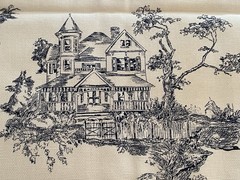 Toile De Joy Blue Upholstery Fabric 60” W X 40” L