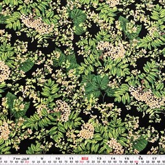 Vintage 1996 Moda Florals on Black Cotton Fabric by the HALF YARD 18″ x 44″
