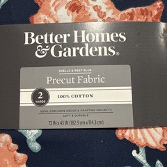 Better Homes & Gardens 100% Cotton Fabric Shells & Reef Blue 2 Yds Precut Fabric