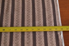 By 1/2 Yd, Brown on Brown Striped Floral Quilt Cotton, RJR/ Flourish/Beaves, B55