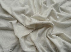 Linen Blend JERSEY Knit Fabric By the Yard Bleach Ivory [Underwear, Shirt] 6/15
