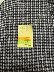 2.29m Houndstooth Plaid Grey Black White Midweight Rayon Knit Fabric