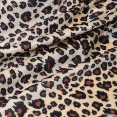Leopard Print Velboa Short Fur Pile Polyester Upholstery Fabric 1 Yd Wide