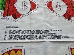 Vintage Spring Mills Inc. 6 Christmas Ornaments Fabric Panel #7470 Cut & Sew