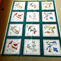 Waverly Birds Country Weekend Fabric 12 Squares Pillow Upholstery 54 x 2 yds VTG