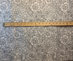 Black/White Allover Peonies 100% Cotton Fabric
