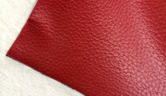 3 Yards Red Pebbled Faux Leather Material Black Felted Backing 56″ Wide