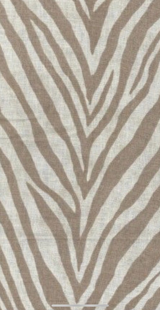 Braemore SUDAN / CAMEL Zebra Print Stripe Linen Upholstery Drapery Fabric 7.5 yd