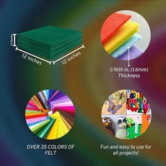 FabricLA | Acrylic Felt Fabric Pre Cut 12X12 Inch Square Sheets | 14 Pieces
