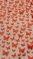 Red Embroidered Lace 3d Satin Butterflies Fabric By The Yard Gown Quinceañera