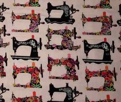 Rose Fabric, Roses, Vintage Sewing Machine, Quilting Fabric, Cotton Material,