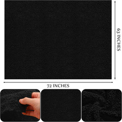 Sherpa Fabric 2 Yard X 63 Inch Faux Lambskin Thermal Lined Black Fur Sherpa Flee