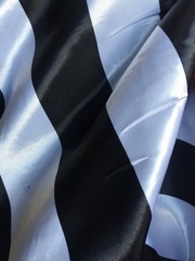 Laura BLACK & WHITE 2″ Stripes Pattern Polyester Light Weight Satin Fabric by t