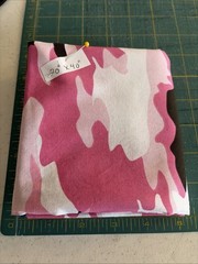Pink Camo Fabric Cotton 20” X 40”