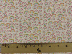 HTF Dear Stella Abstract Rainbow Fabric Blue Yellow Pink Green Fuchsia White BTY
