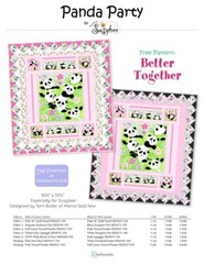 SUSYBEE ** Panda Party 36″ Panel SB20425-520 Pink Panda Bears! Fabric