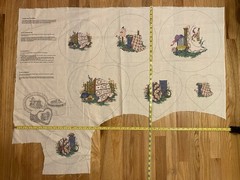 Cottage Core Country Fair Craft Panel Band Box Lid Or Pillow Or Appliqué Panels
