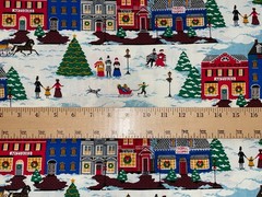 By 1/2 Yd Fabric Traditions Vintage Christmas Dickens Winter Village Fabric 1993