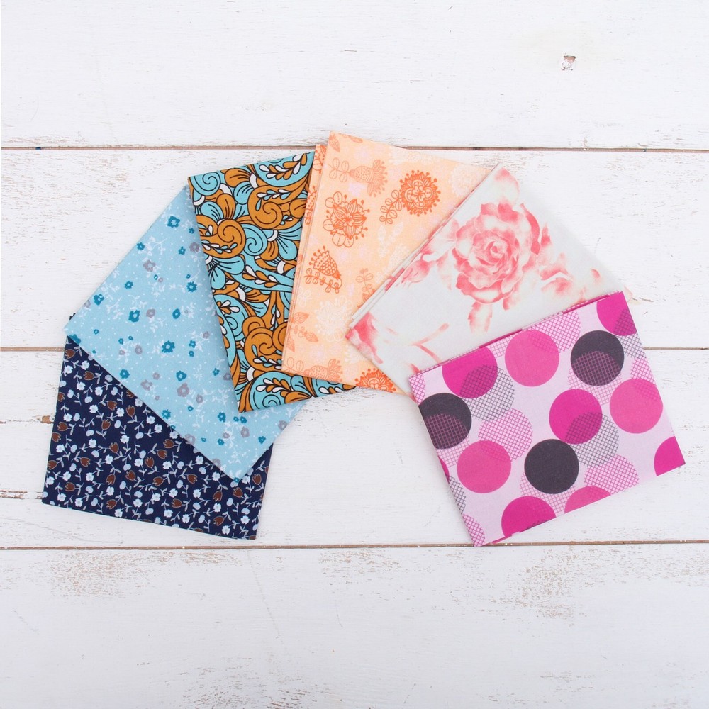Fat Quarter Bundles Sets – 6 Variety Prints in 100% Premium Cotton Fabric