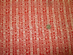 2383. Red White Geometric HOUSE ‘N HOME Cotton Drapery Fabric–43″ x 1 3/4 Yds.