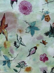 Bloom Bloom Butterfly – Hummingbird Flight Seafoam Fabric by RJR Studio 26″x43″