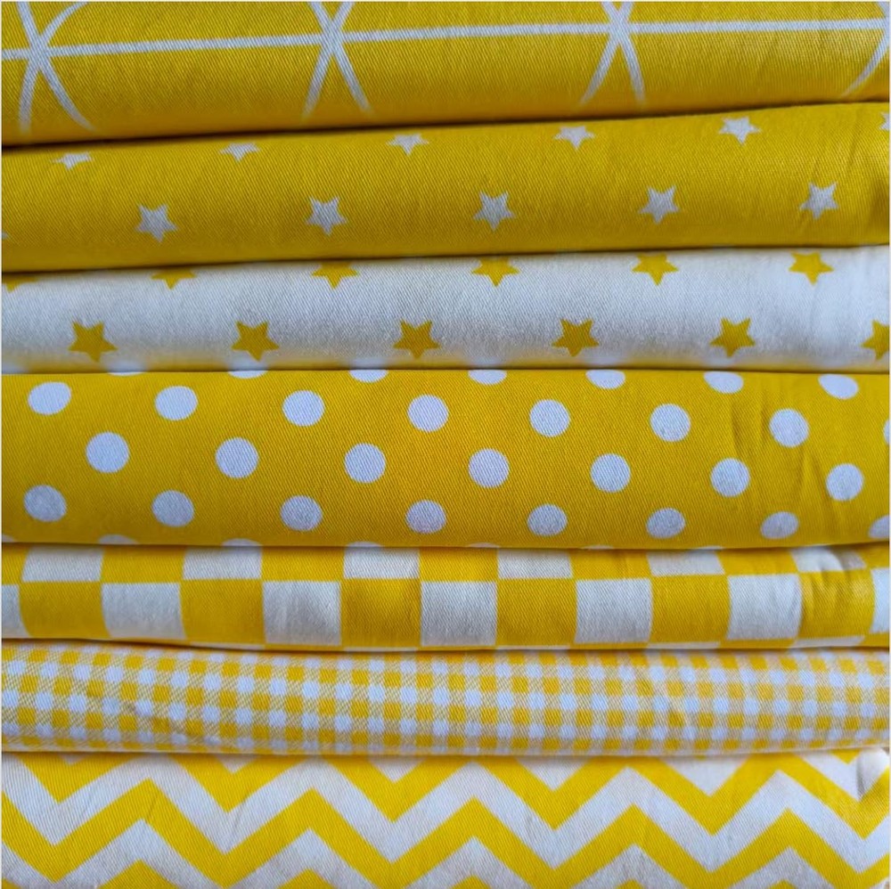 7PCS 9.8″ x 9.8″(25 * 25CM) Quilting Fat x * 25CM), Yellow