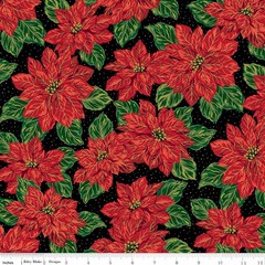 Poinsettias At Christmas 5″ x 5″ Cotton Squares $3.99 Ships ANY Amount Of Fabric