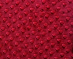 RED MINKY CUDDLE DIMPLE DOT PLUSH KNIT SEW QUILT CRAFT FABRIC BTY & PRECUTS