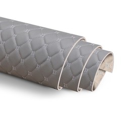 Soft Quilted Faux Leather Fabric Foam Backed Auto Upholstery Headliner Material
