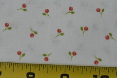 By 1/2 Yd, Red & Green Floral on Off-White Quilt Cotton, Moda, Corey Yoder, V371