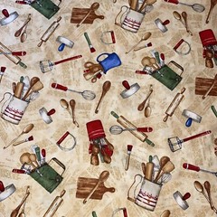 My Farmhouse Kitchen Cat Williams SSI Cotton Fabric 1/2 Yard (18 By 44”) New