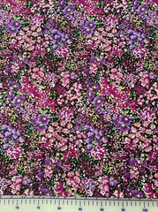 Vintage Purple floral Dressmaker Fabric 58″w x 108″ Drapes Synthetic Rich Garden