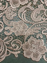 Maggie BLUSH PEACH Guipure Venice Heavy Lace Fabric by the Yard – 10019