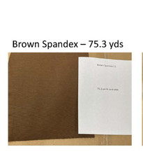 74.3 YARDS OF BRAND-NEW BROWN SPANDEX WITH LAMINATED FOAM BACKING!