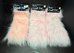 NWT Lot of 3 Darice Pink Craft Fun Fur 9″x12″ Crafts Puppets Sewing Creative