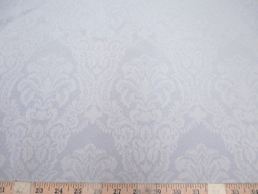 Discount Fabric 75 inches wide Drapery Jacquard Damask Floral Dove Gray DR48