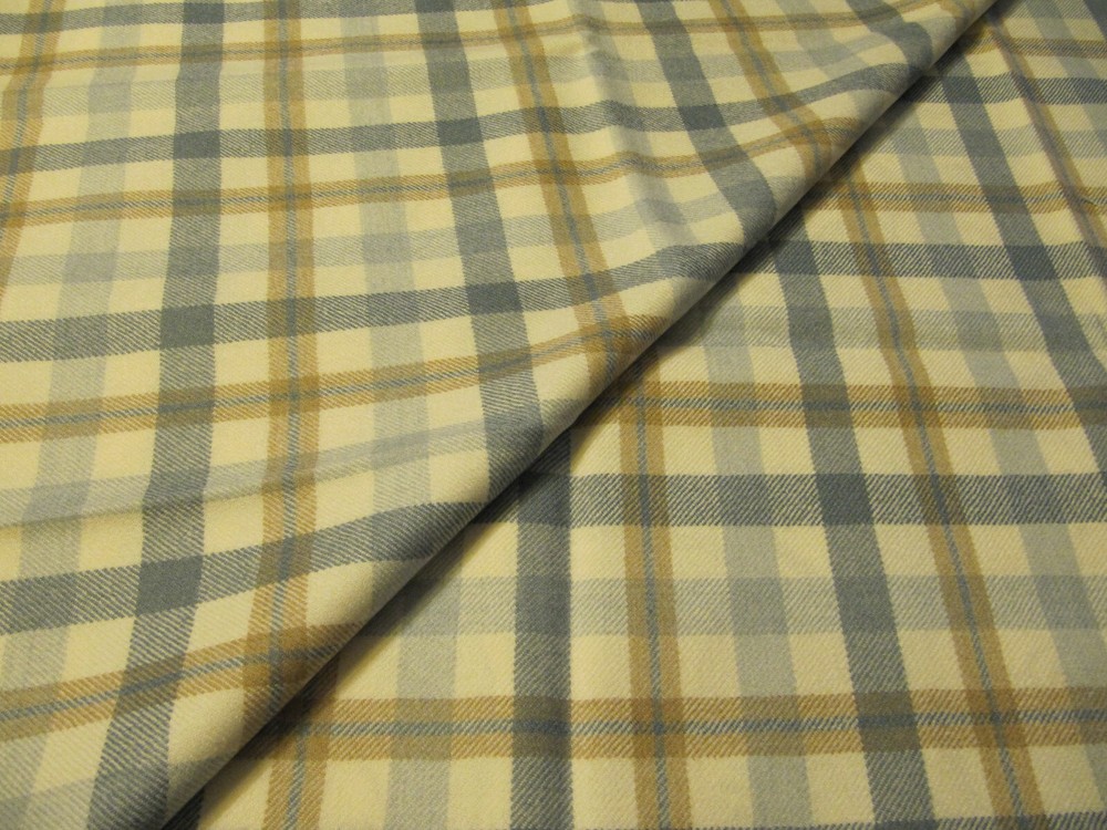 New Piece (Remnant) Cashmere Check/Plaid Fabric 22in L x 58in W 