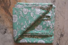 NO TARRIF CHARGES 100% ✅ Hand Printed 100%Cotton Vintage 10 Yard Fabric ZK-18
