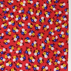 Vintage Tica Tex Costa Rica Fabric Red Yellow Blue Ditzy Floral Print 55x 10 Yd