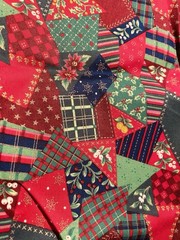 Christmas Patchwork Tossed Cheater Quilt Fabric VIP Cranston Cotton 2 Yards