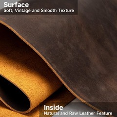 12″x24″ Genuine Leather Sheets Tooling Fabric Crafts Dark Brown 2mm Thick
