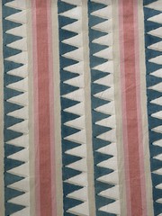 Thibaut Lomita Stripe French Blue And Coral Fabric 2 1/2 yards