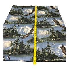 Vintage Hautman Souring Eagle Rock Mountain River Material Fabric 45”x56.5 1 Yd+
