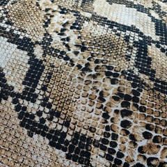 BROWN TAN SNAKE PRINT STRETCH MESH FABRIC 58″ BY THE YARD SEMI SHEER POWER MESH