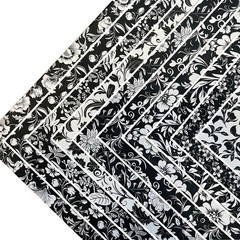 18″ x 22″ Fat Quarters Quilting Cotton Fabric Bundles for Sewing, 10 PCS Black&W