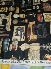 Lot Of 4 Pieces Of Sewing Ephemera Themed Fabrics, Hoffman, Dan Morris Etc Read