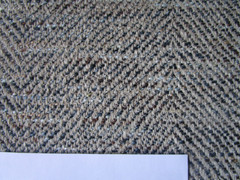 Brunschwig Fils Herringbone SARADA Texture Tan Brown Blue Upholstery Fabric 18+Y